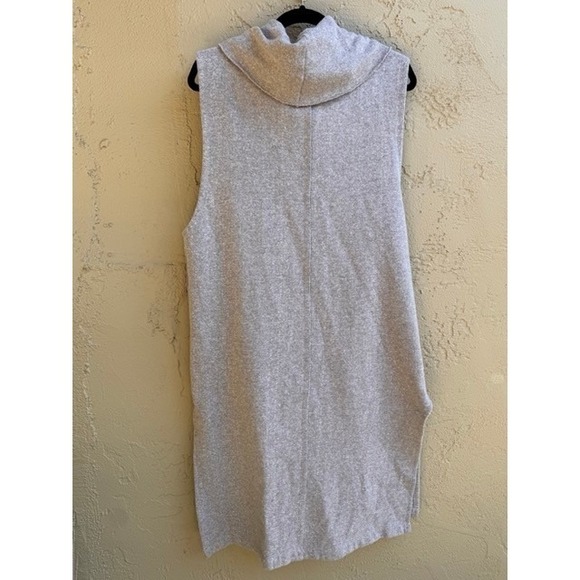 Free People Beach Gray Cowl Neck Sleeveless Sweater Dress Tunic Athleisure Cozy - Picture 6 of 8